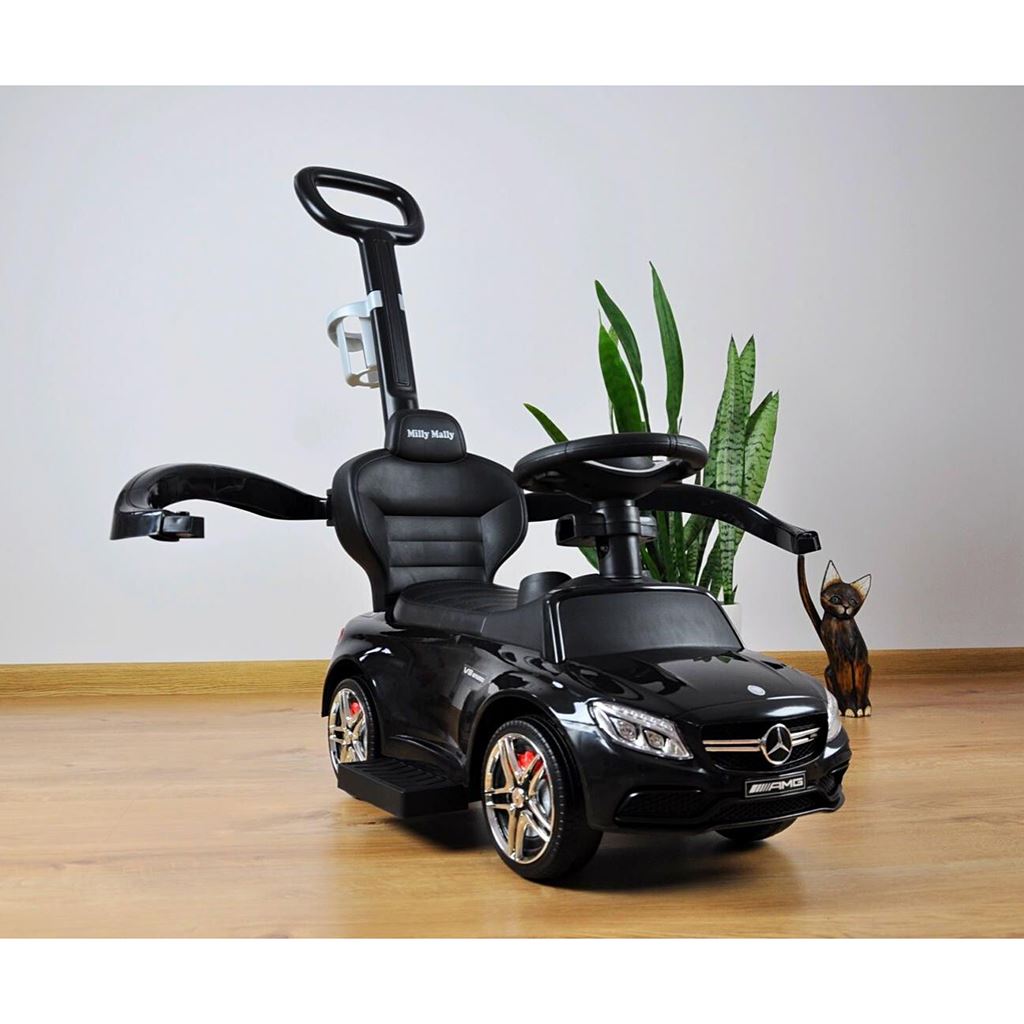 Bébitaxi tolókarral Mercedes Benz AMG C63 Coupe Milly Mally black