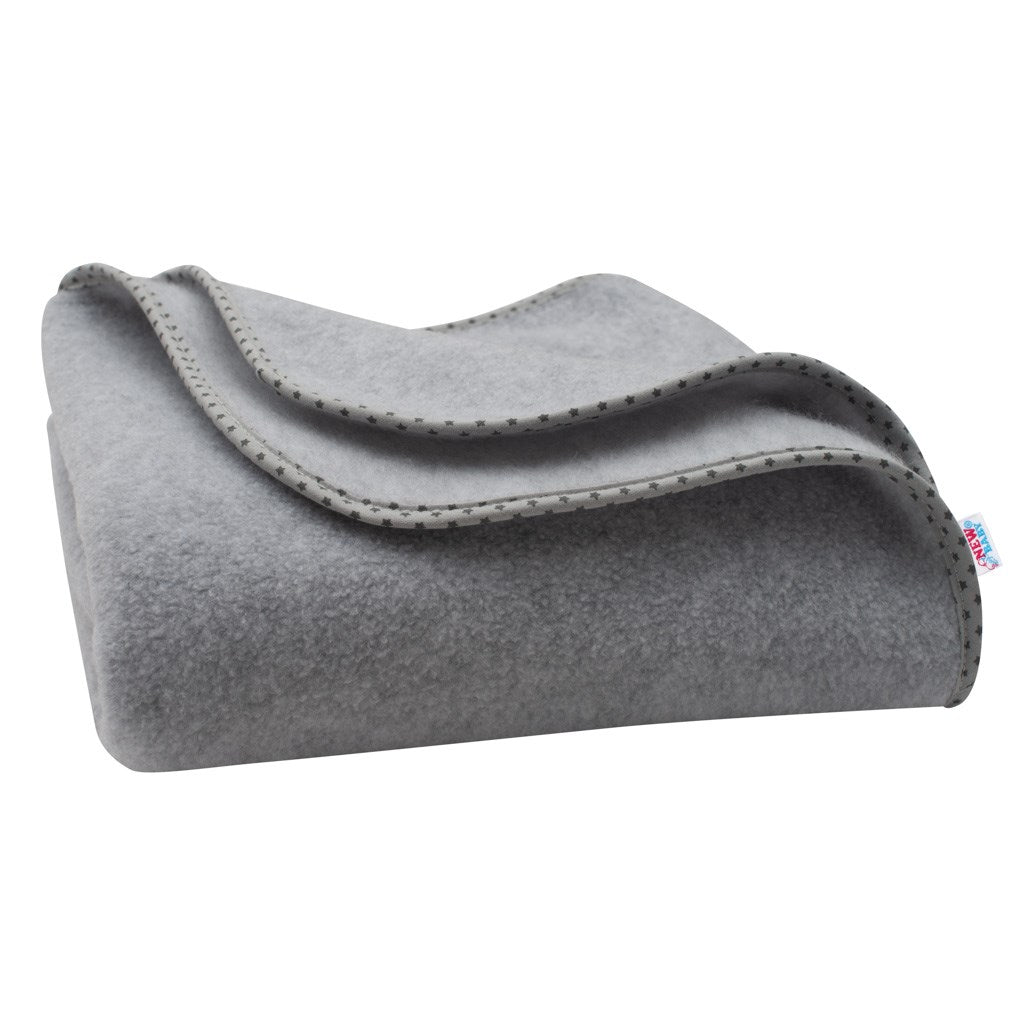Gyerek fleece takaró New Baby 100x75 szürke csillagok