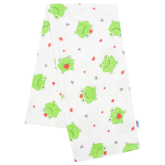 Flanel pelenka nyomtatott mintával New Baby fehér Béka