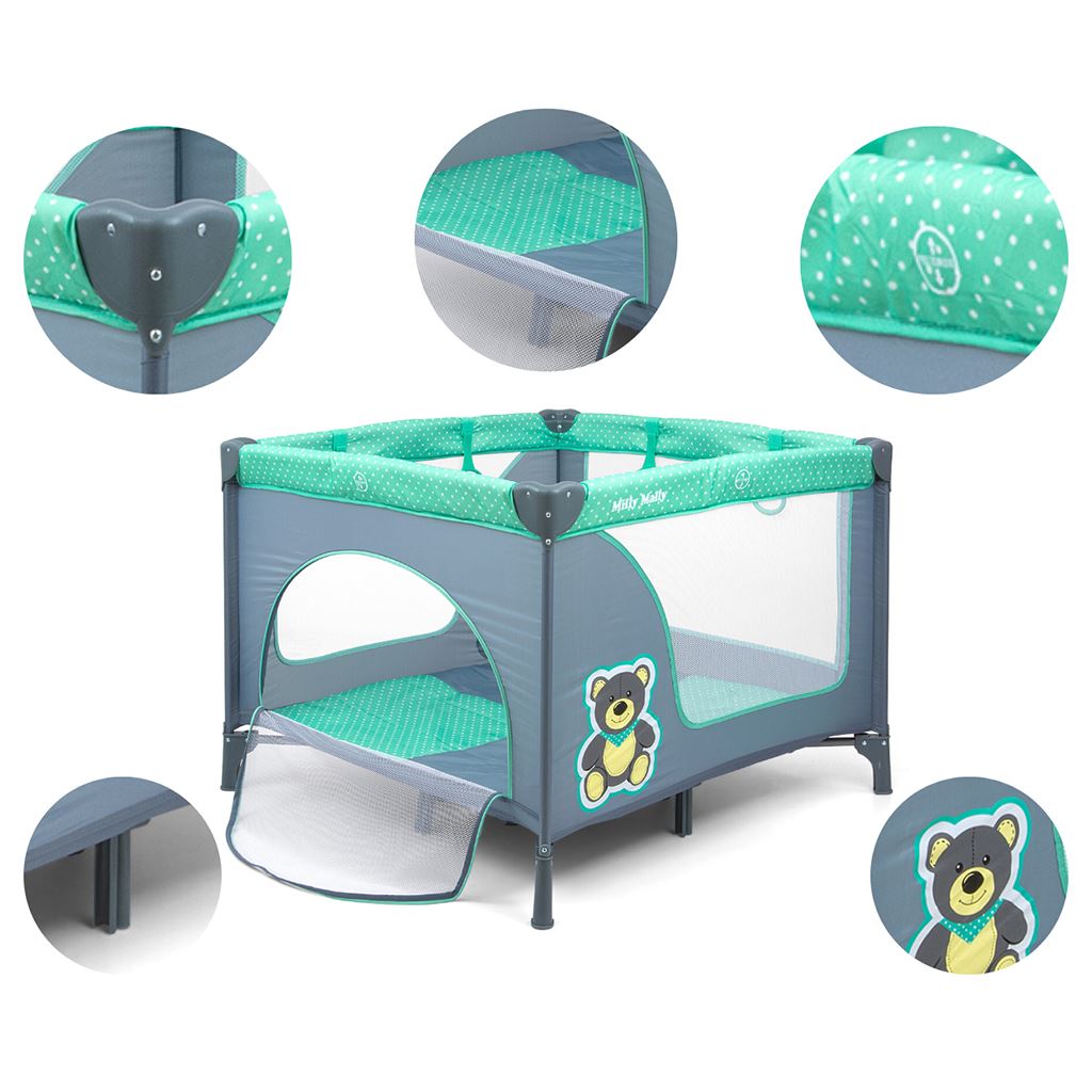 Gyermek összecsukható járóka Milly Mally Fun Mint Bear