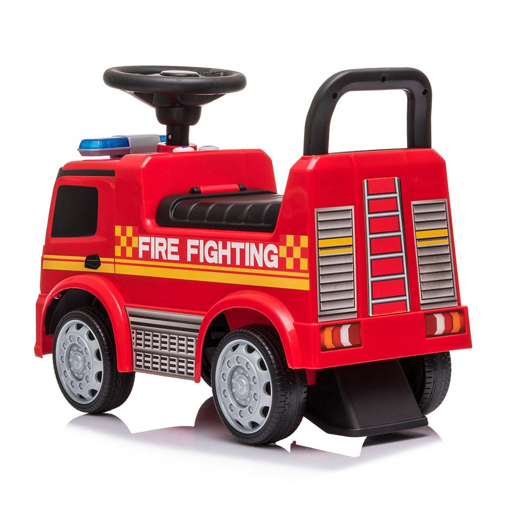 Zenélő bébitaxi Mercedes Baby Mix TŰZOLTÓAUTÓ piros