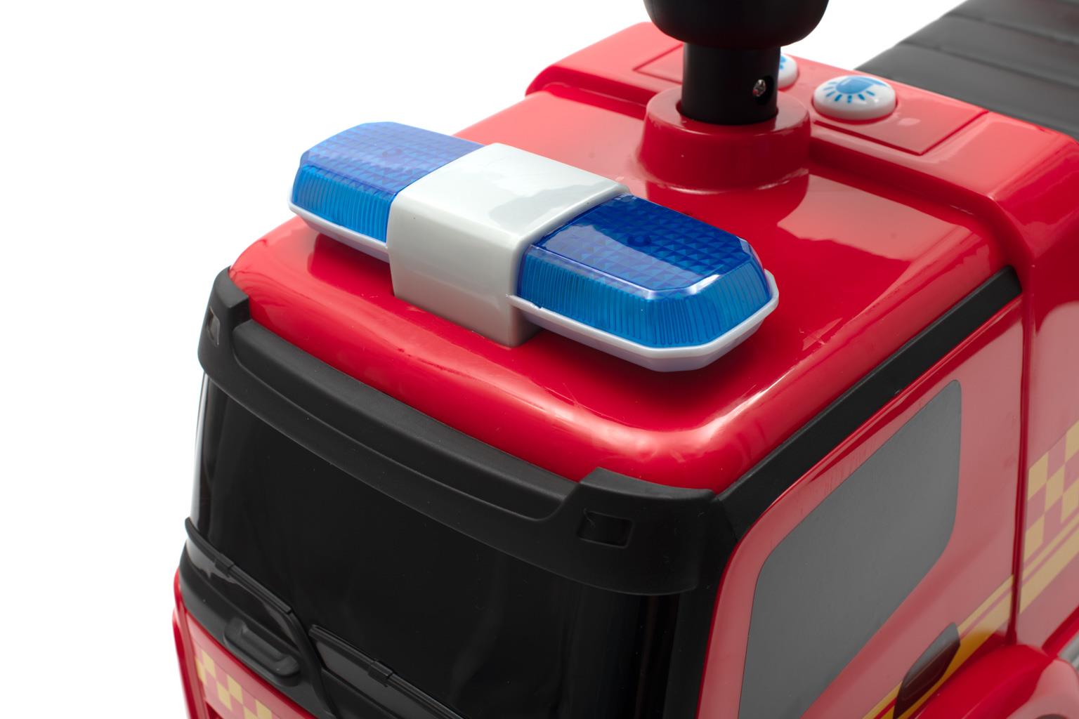 Zenélő bébitaxi Mercedes Baby Mix TŰZOLTÓAUTÓ piros