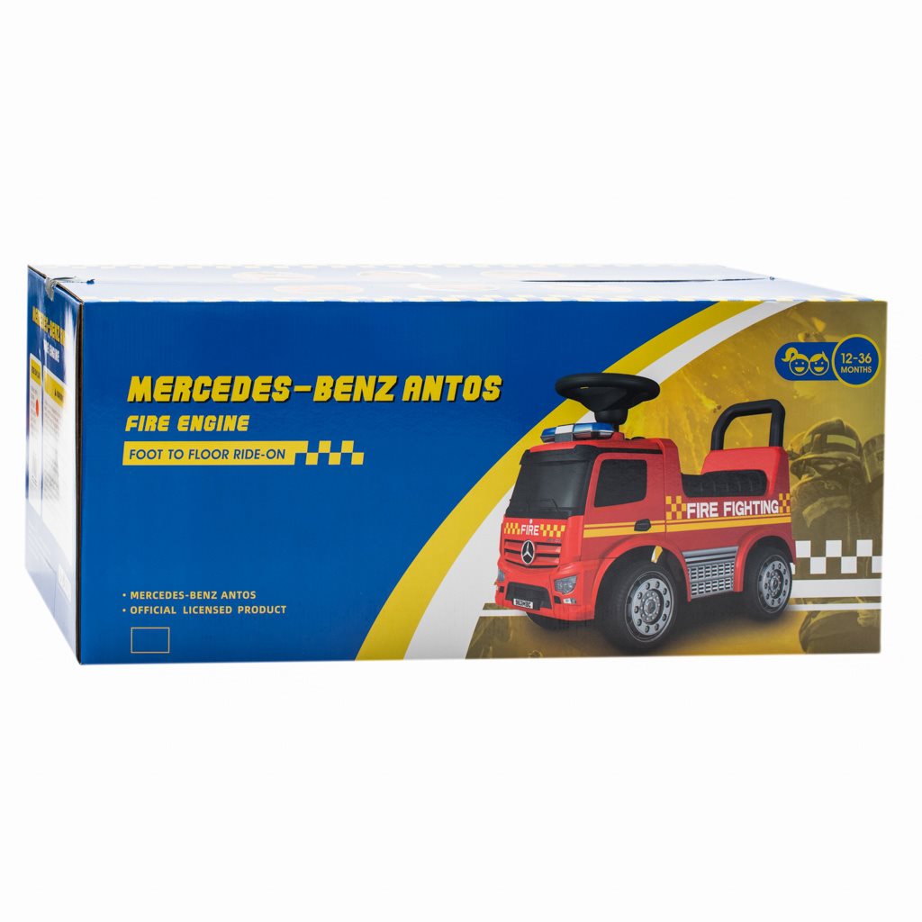 Zenélő bébitaxi Mercedes Baby Mix TŰZOLTÓAUTÓ piros