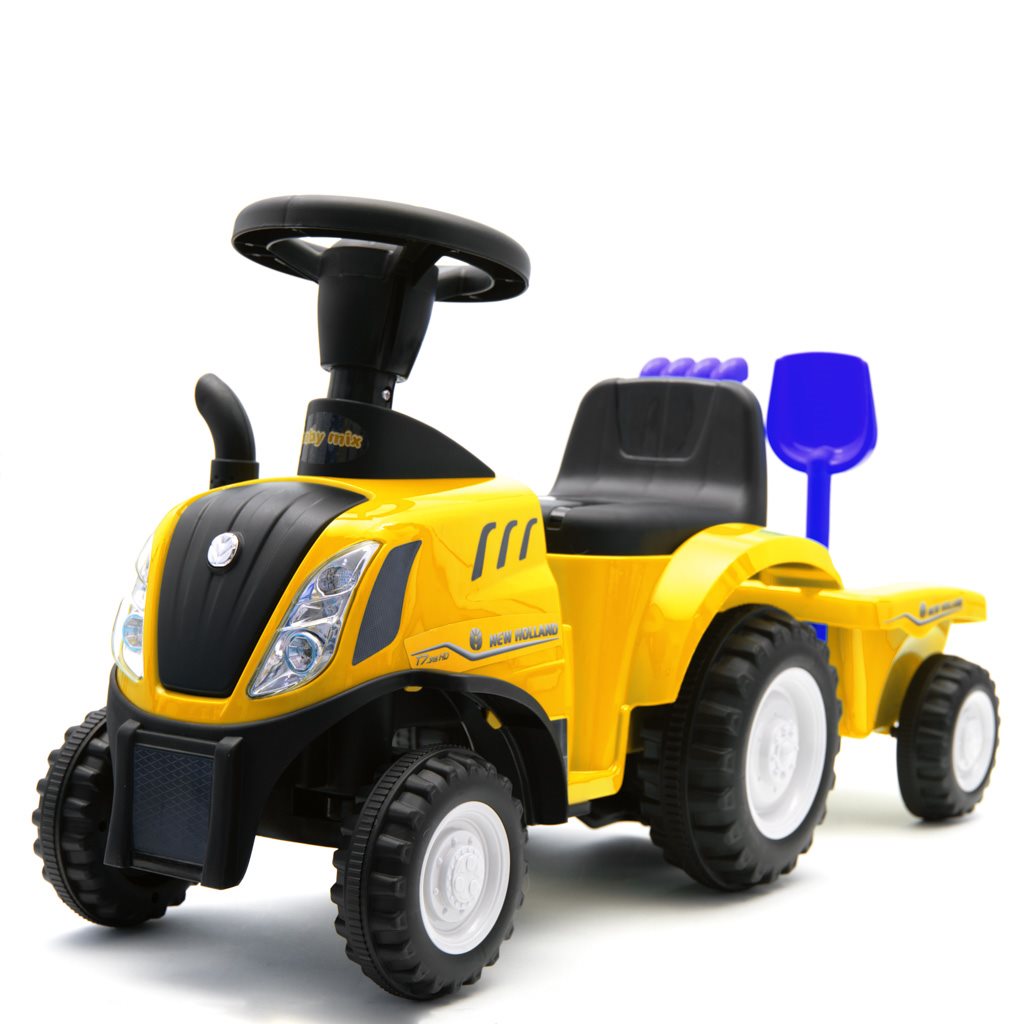 Gyerek jármű traktor utánfutóval és szerszámokkal Baby Mix New Holland kék