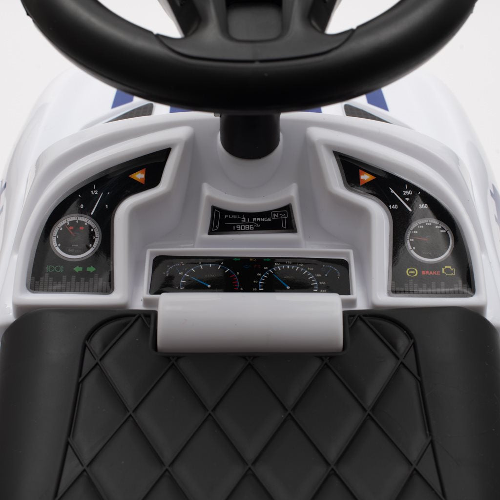 Zenélő bébitaxi vezetőrúddal Baby Mix RENDŐRSÉG fehér