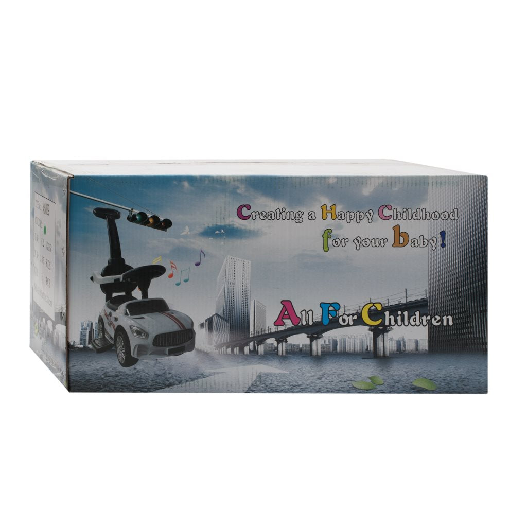 Zenélő bébitaxi vezetőrúddal Baby Mix RACER zöld