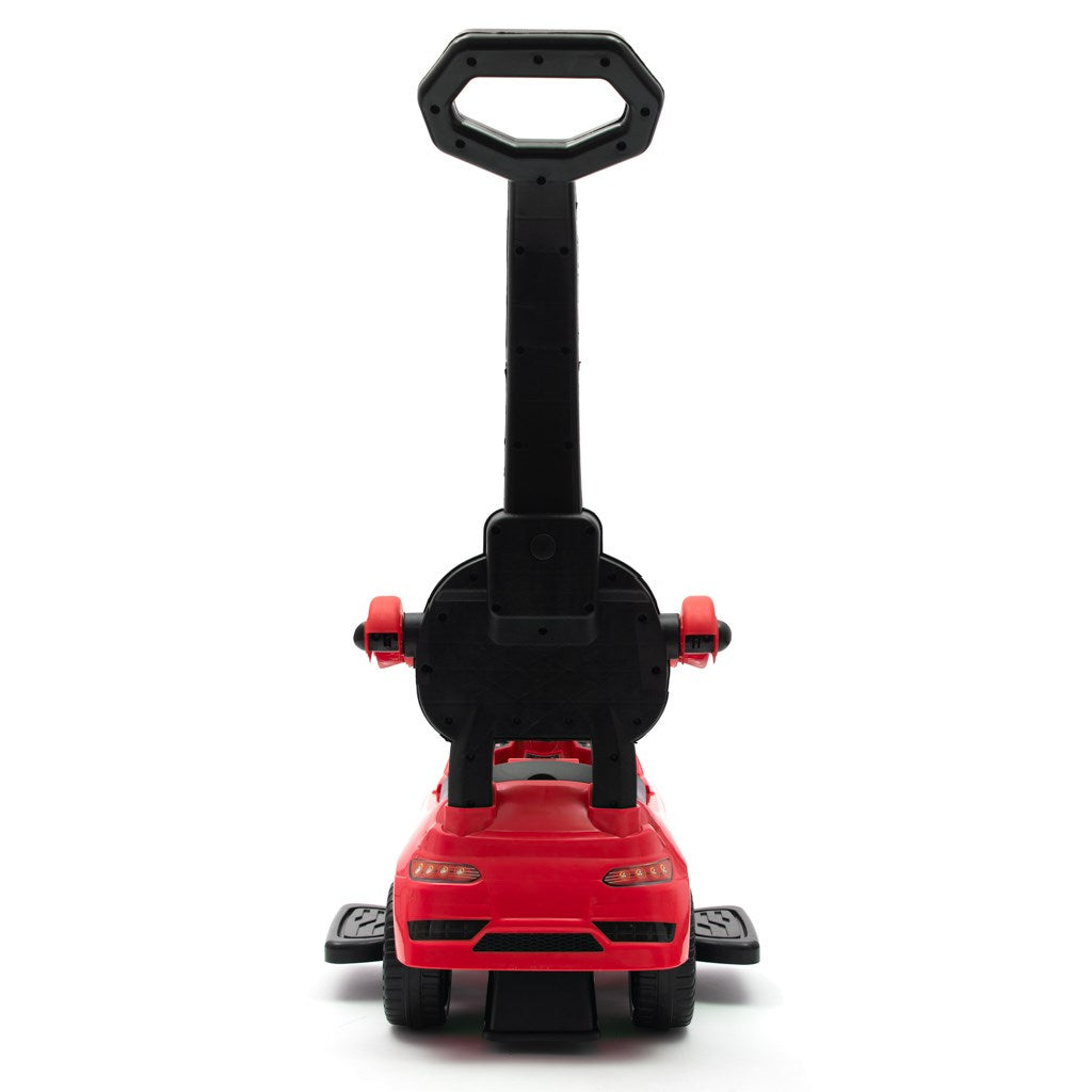 Zenélő bébitaxi vezetőrúddal Baby Mix RACER piros