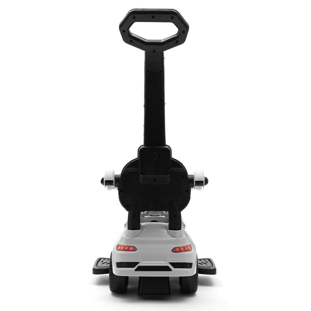 Zenélő bébitaxi vezetőrúddal Baby Mix RACER fehér