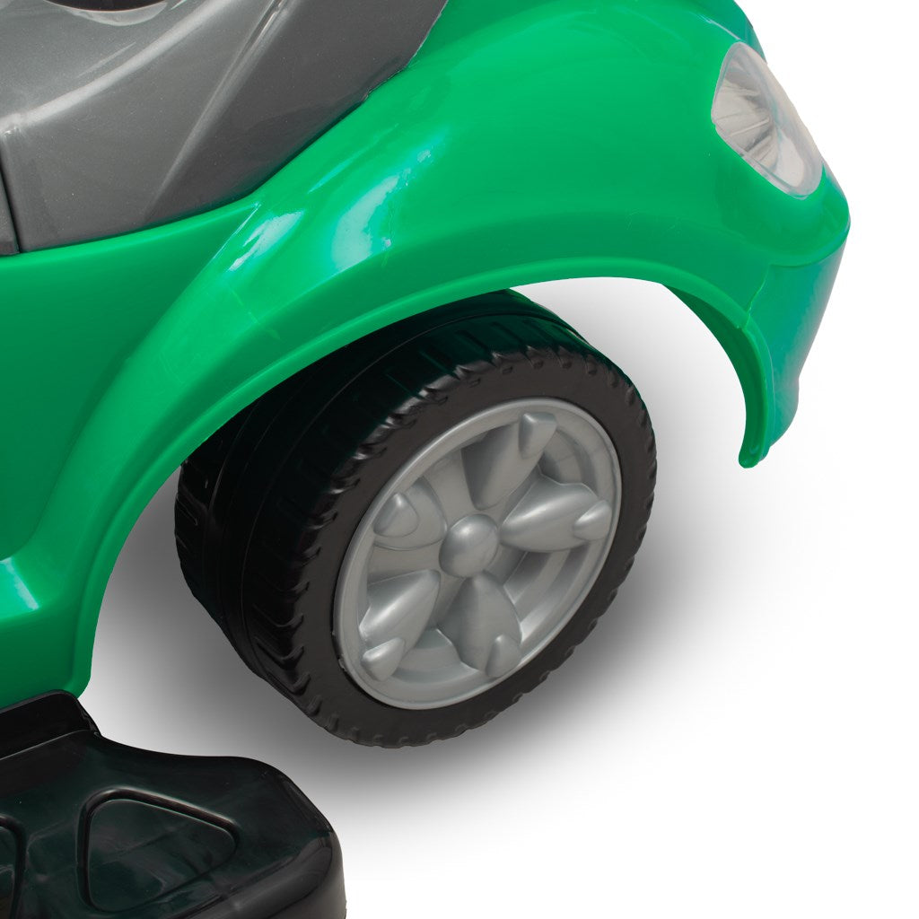 Bébitaxi tolókarral 3az1-ben Baby Mix Mega Car zöld