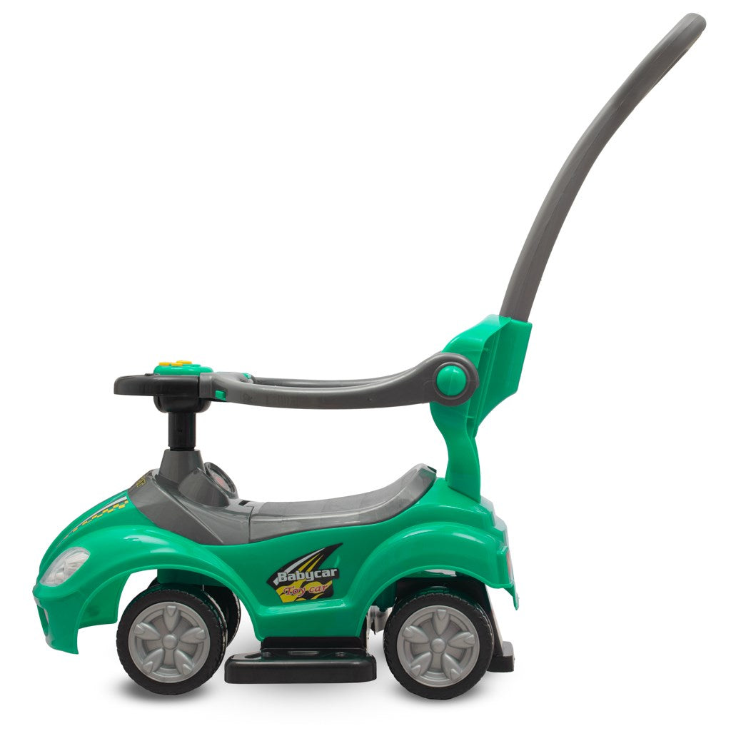 Bébitaxi tolókarral 3az1-ben Baby Mix Mega Car zöld