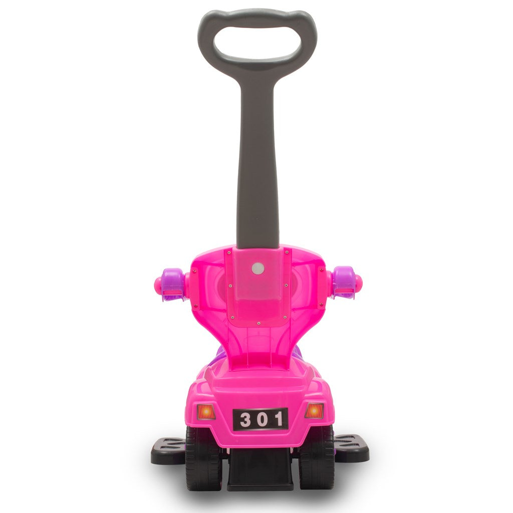 Bébitaxi tolókarral 3az1-ben Baby Mix Mega Car rózsaszín