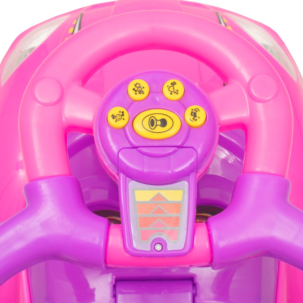 Bébitaxi tolókarral 3az1-ben Baby Mix Mega Car rózsaszín