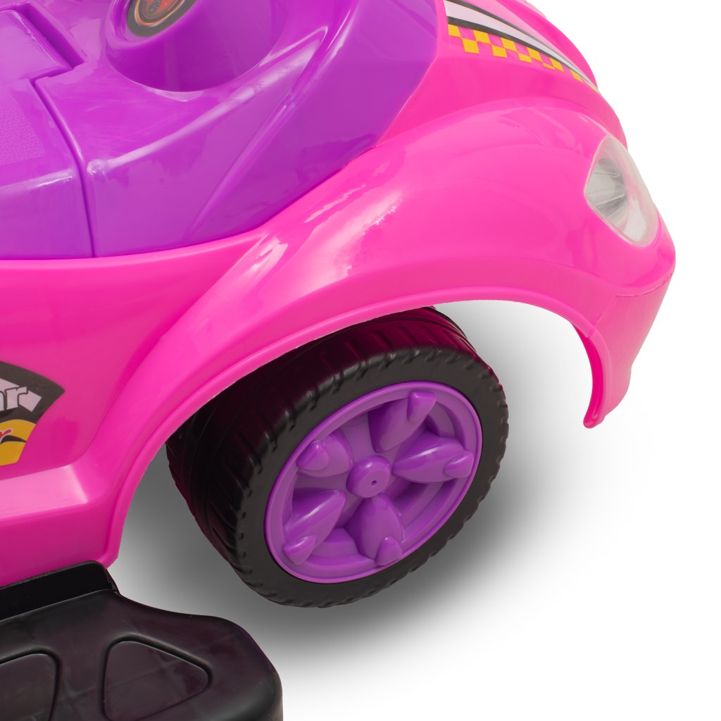 Bébitaxi tolókarral 3az1-ben Baby Mix Mega Car rózsaszín