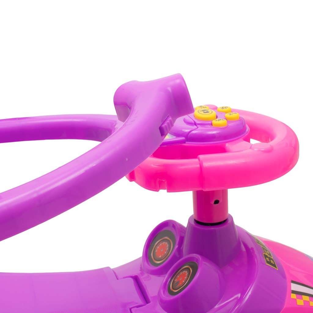 Bébitaxi tolókarral 3az1-ben Baby Mix Mega Car rózsaszín