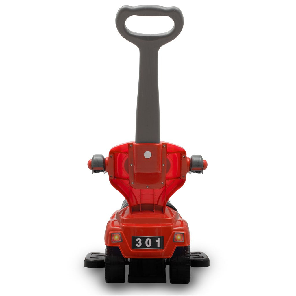 Bébitaxi tolókarral 3az1-ben Baby Mix Mega Car piros