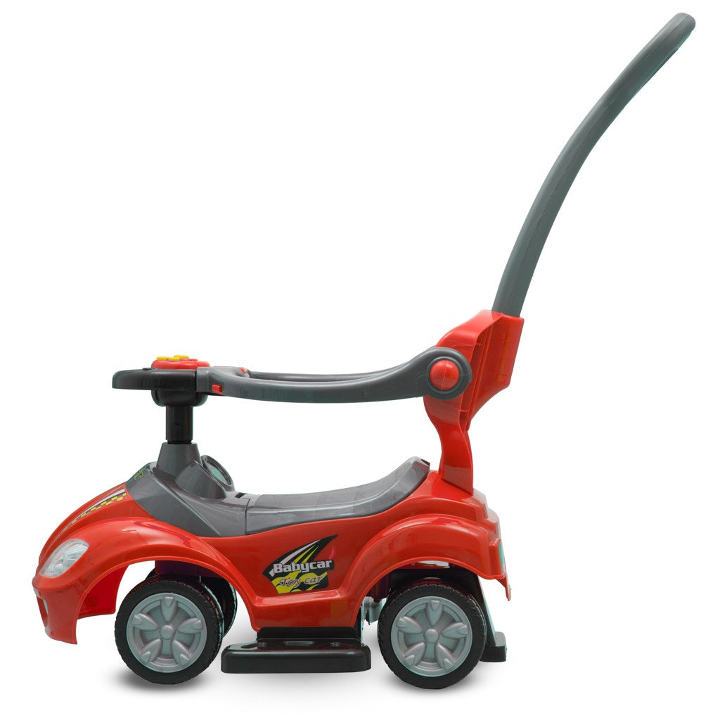 Bébitaxi tolókarral 3az1-ben Baby Mix Mega Car piros