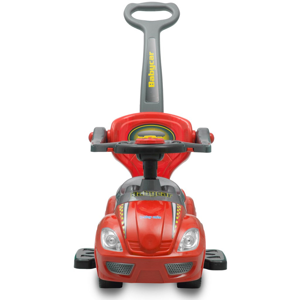 Bébitaxi tolókarral 3az1-ben Baby Mix Mega Car piros