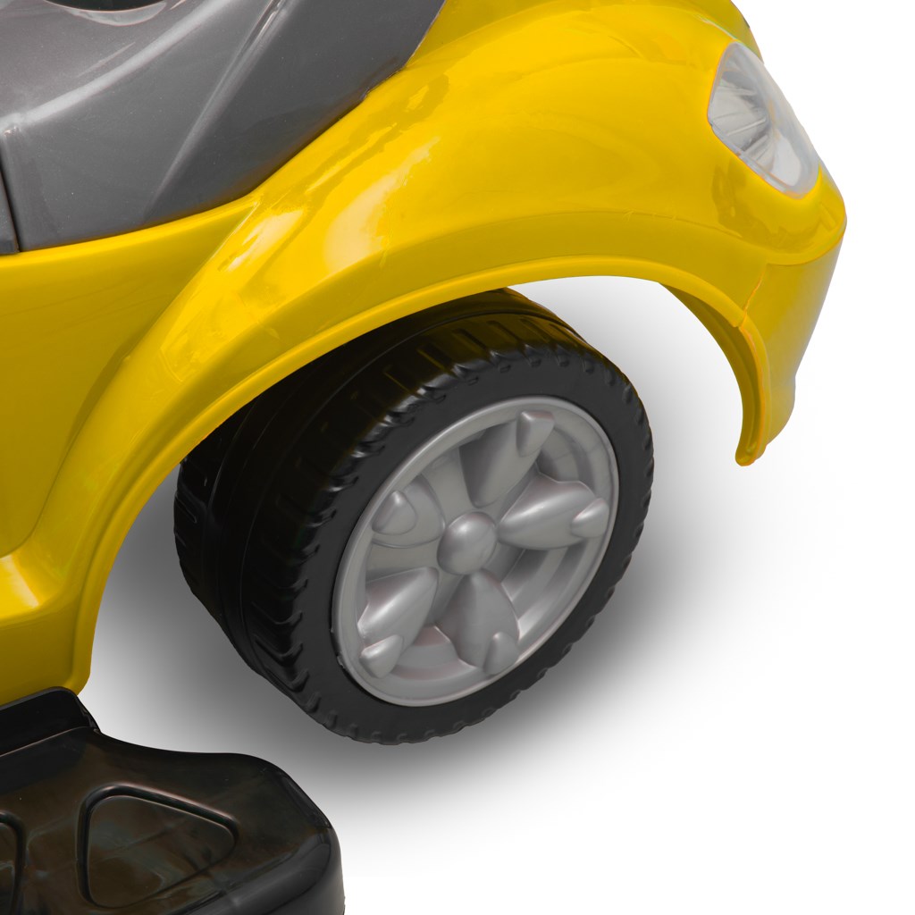 Bébitaxi tolókarral 3az1-ben Baby Mix Mega Car sárga