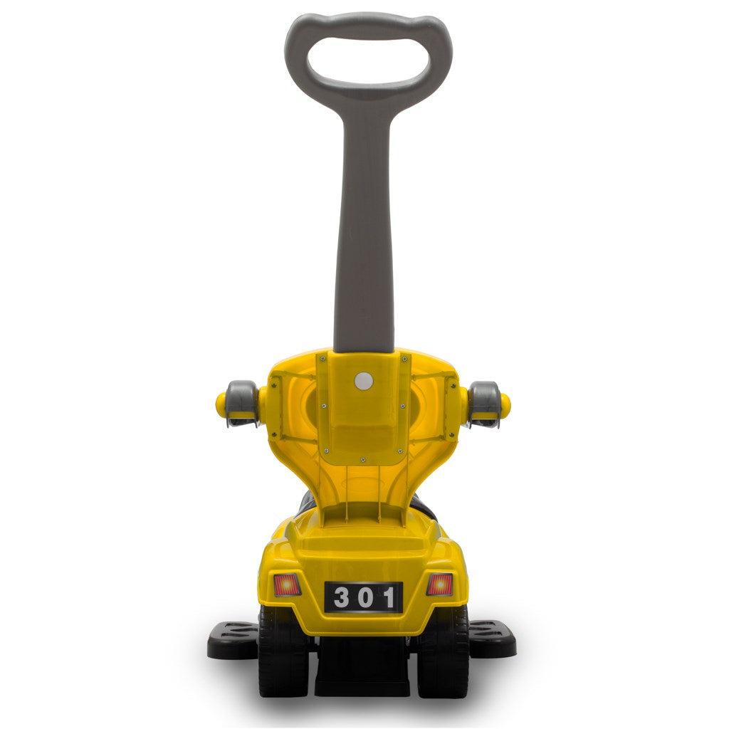 Bébitaxi tolókarral 3az1-ben Baby Mix Mega Car sárga