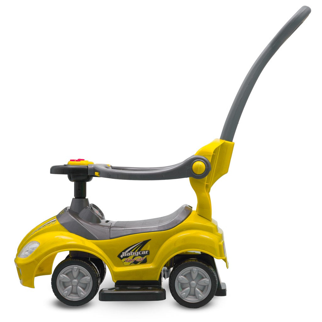 Bébitaxi tolókarral 3az1-ben Baby Mix Mega Car sárga