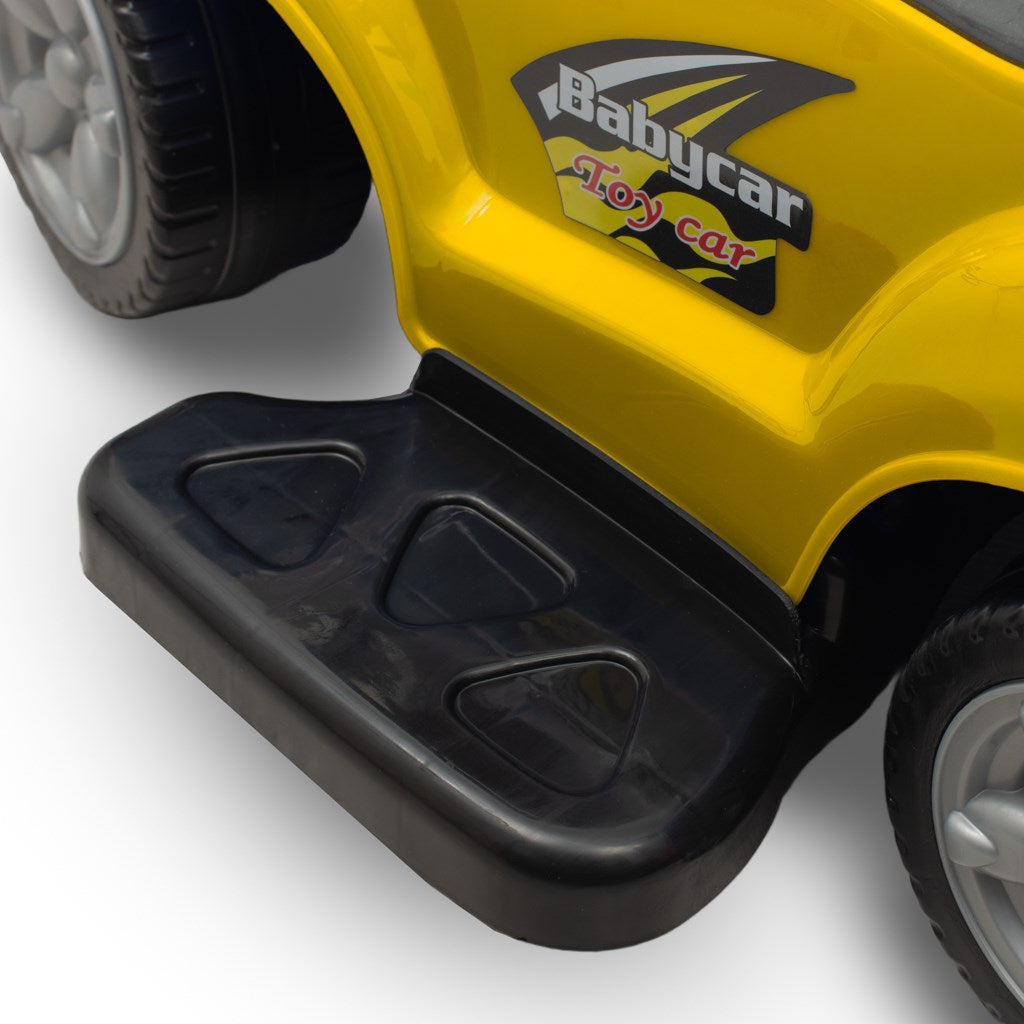 Bébitaxi tolókarral 3az1-ben Baby Mix Mega Car sárga