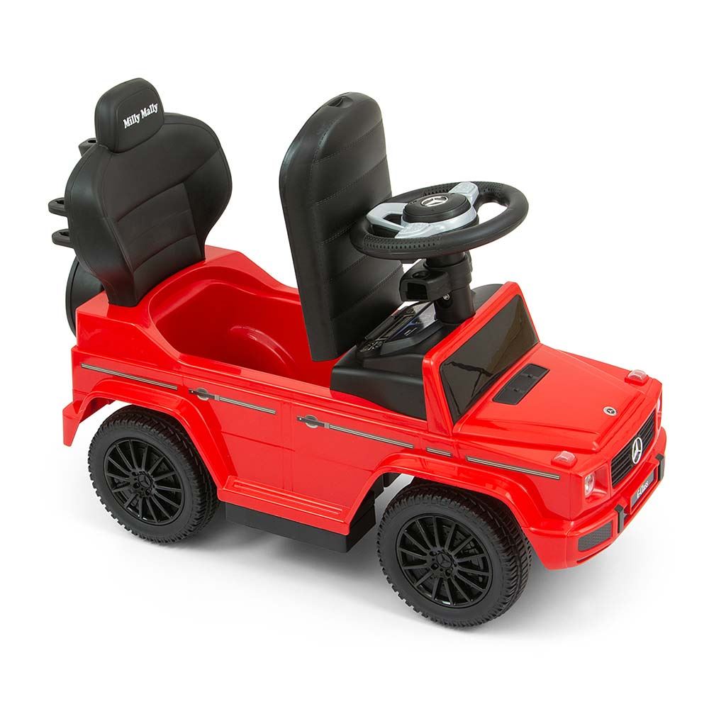 Bébitaxi tolókarral MERCEDES G350d Milly Mally fekete