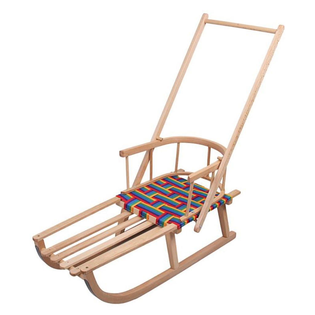 Gyerek fa szánkó fogantyúval