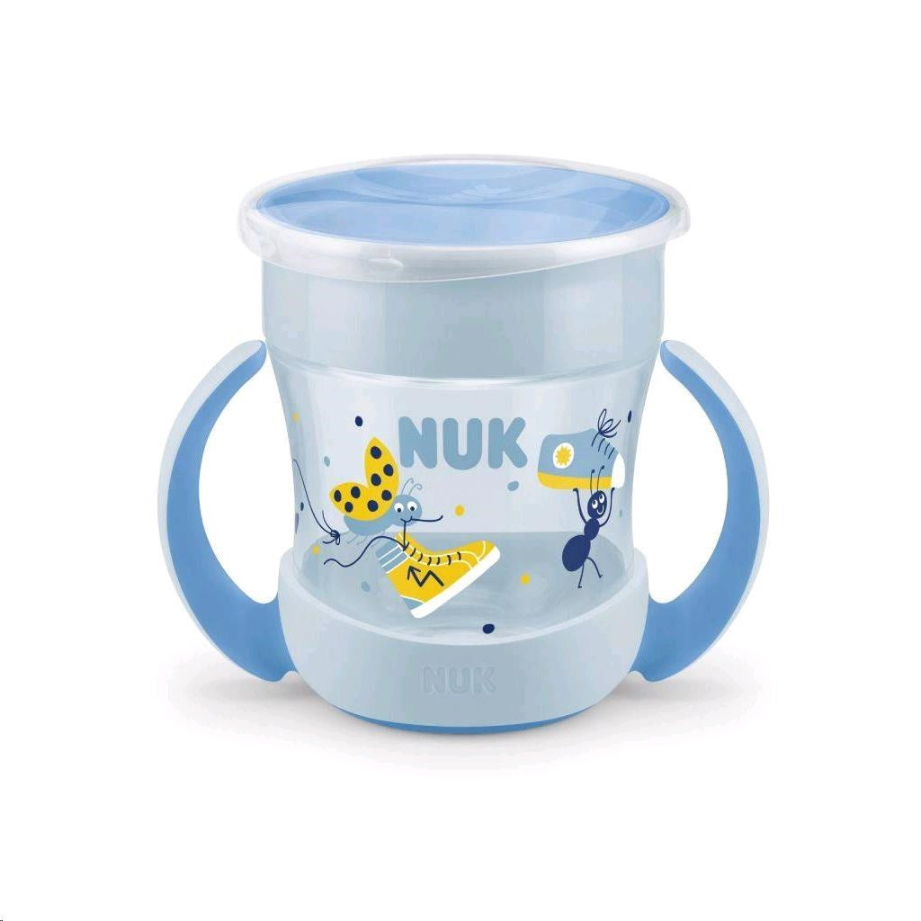 Bájos itató pohár Mini Magic NUK 360° fedéllel világoskék