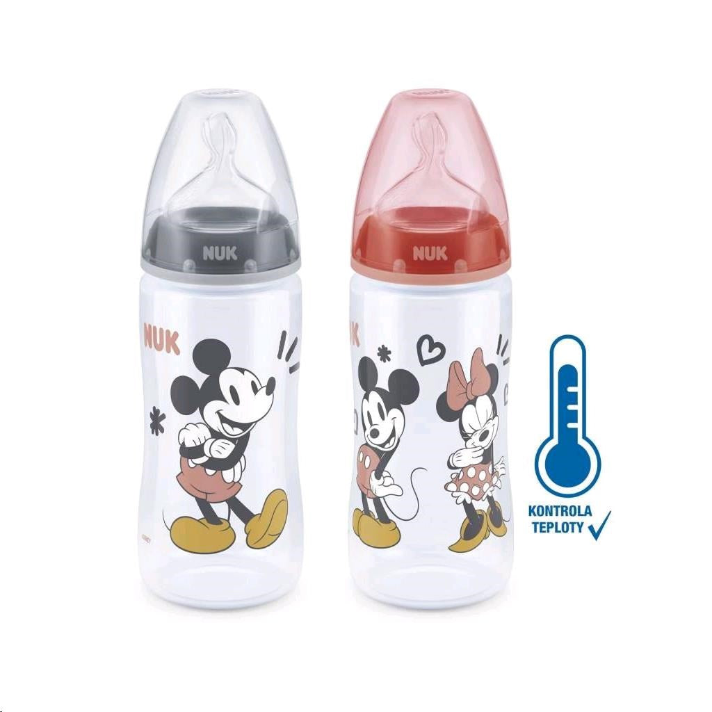Baba tanuló itatópohár NUK Disney Mickey hőmérséklet jelzővel 300 ml szürke