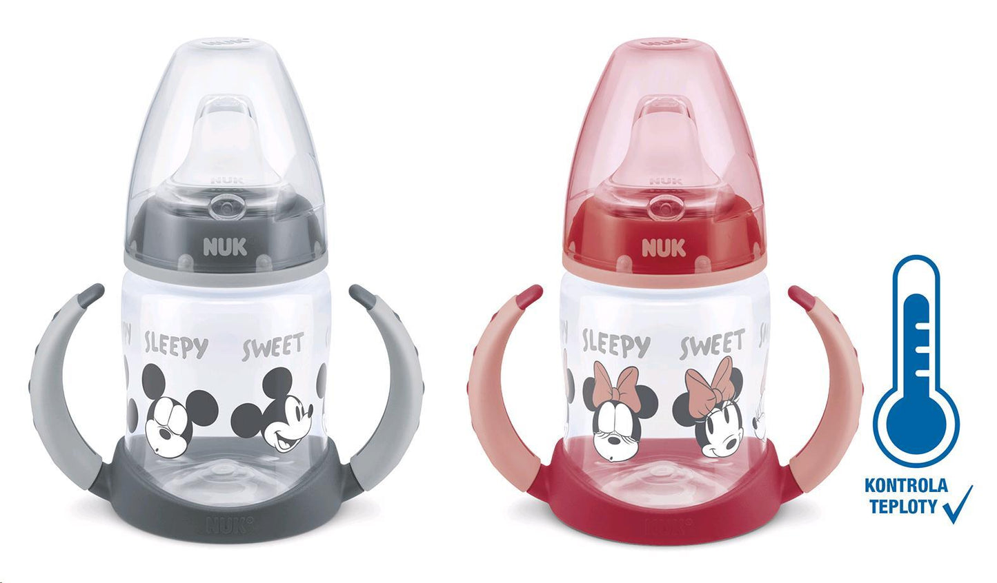 Baba tanuló itatópohár NUK Disney Mickey hőmérséklet jelzővel 150 ml szürke