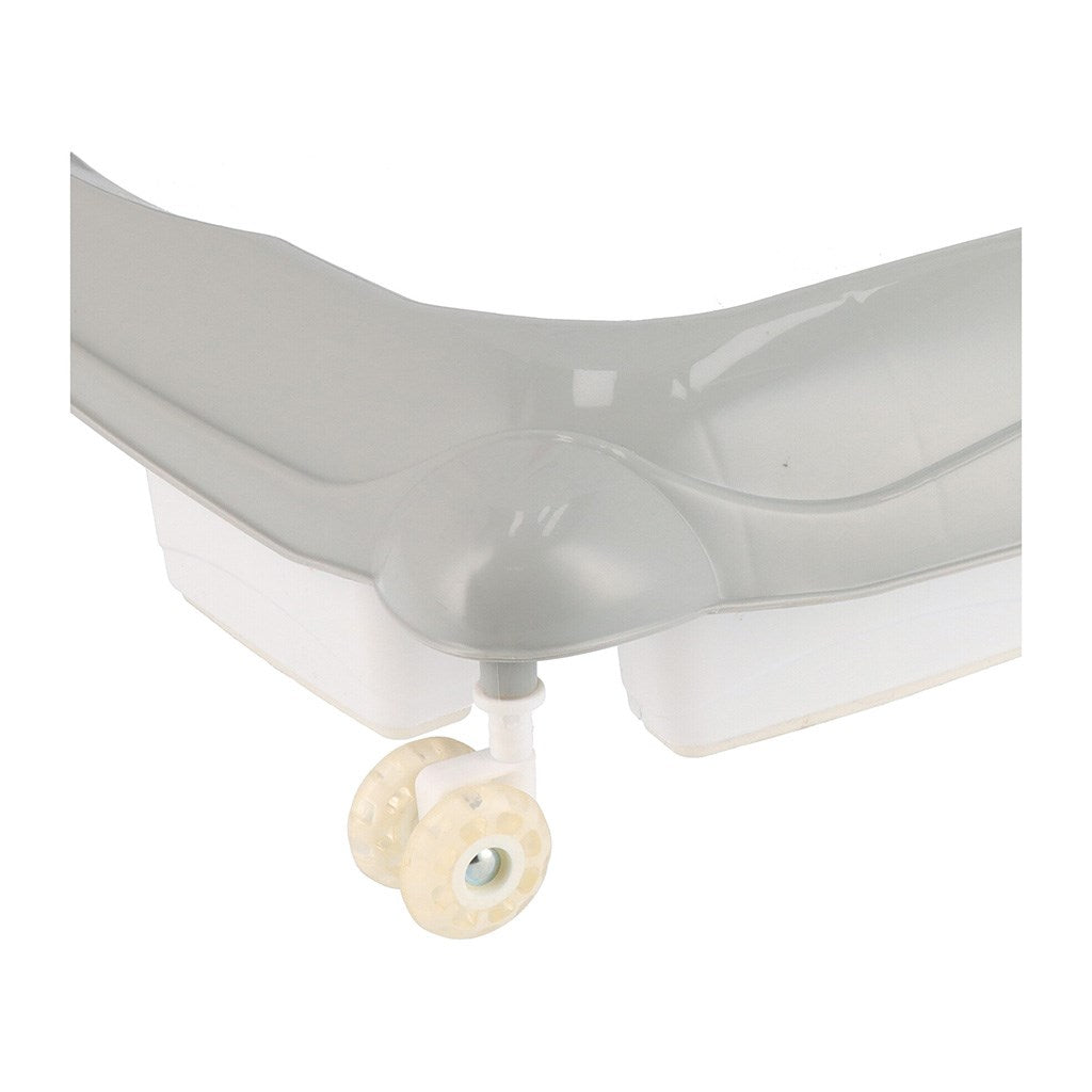 Gyerek bébikomp Baby Mix kormánykerékkel szilikon kerekek szürke