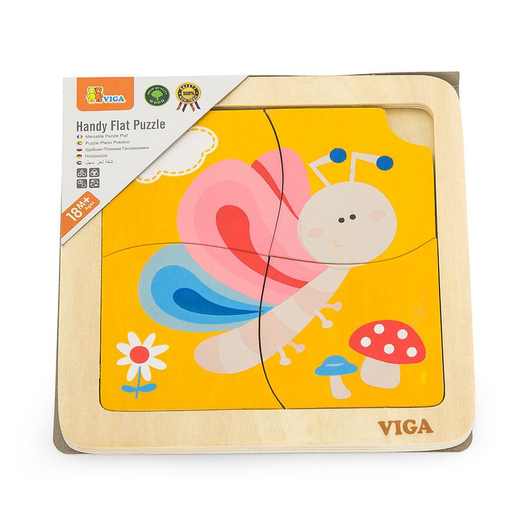 Fa képes kirakó puzzle Viga 4 db Pillangó