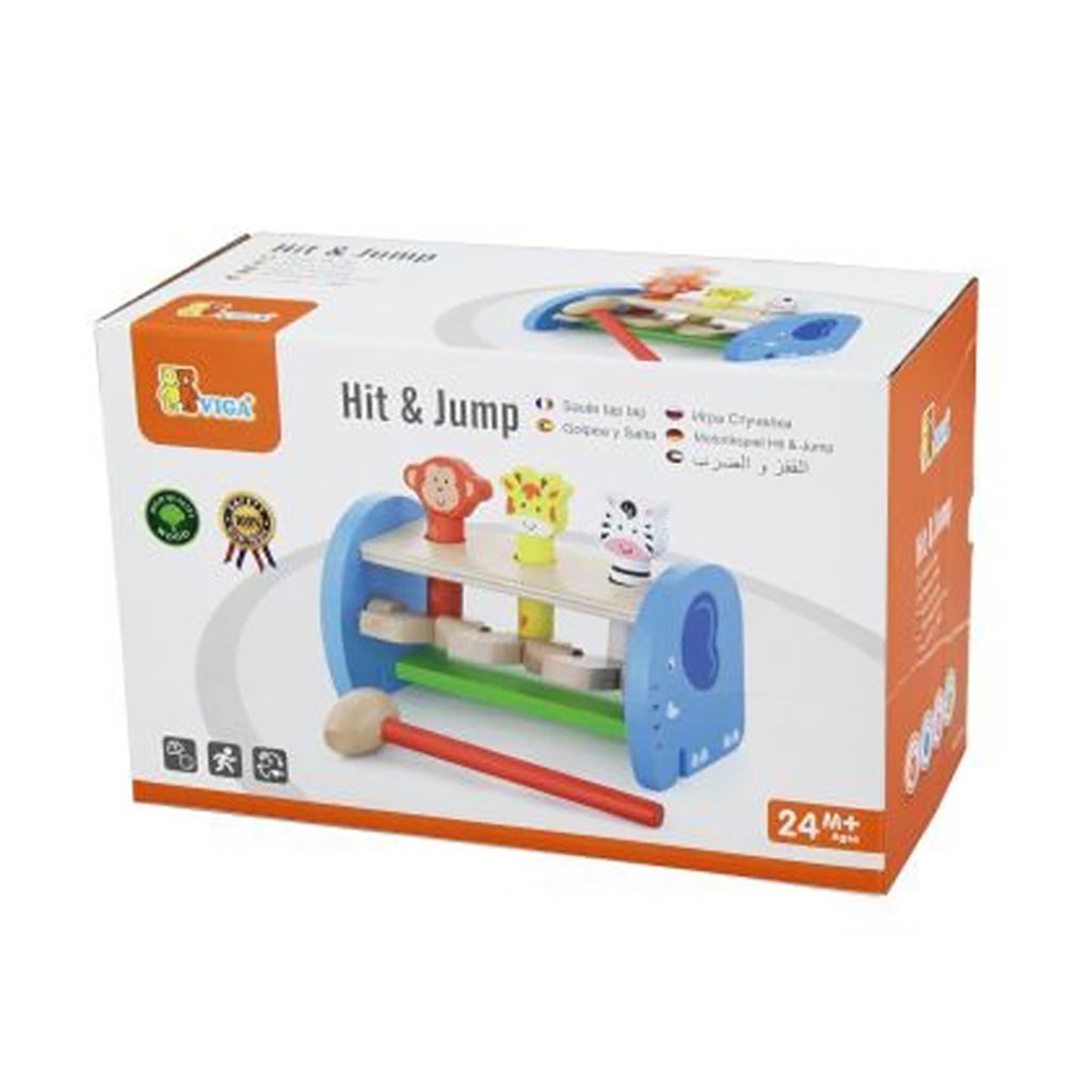 Fa kalapálós asztal gyerekeknek Viga állatkák