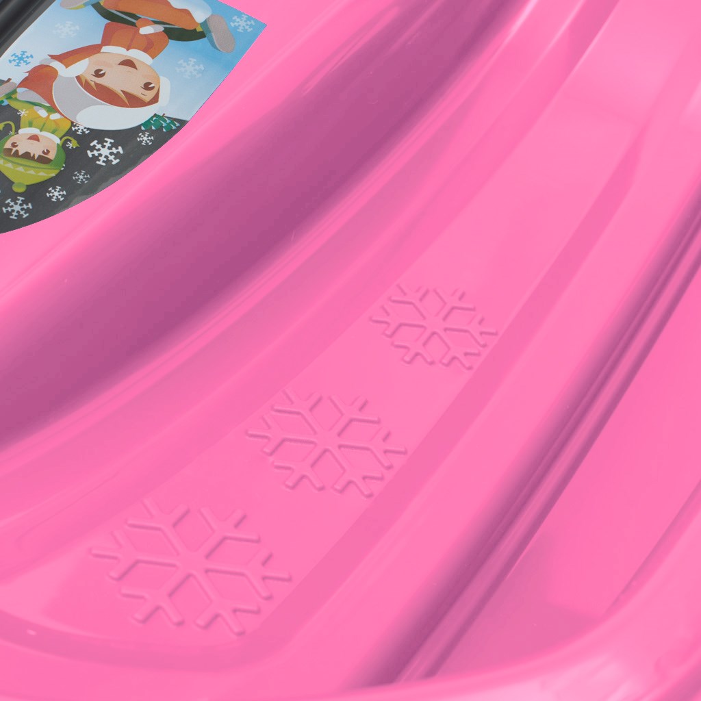 Műanyag lapos szánkó háttámlával és fékekkel Baby Mix SPEED BOB rózsaszín