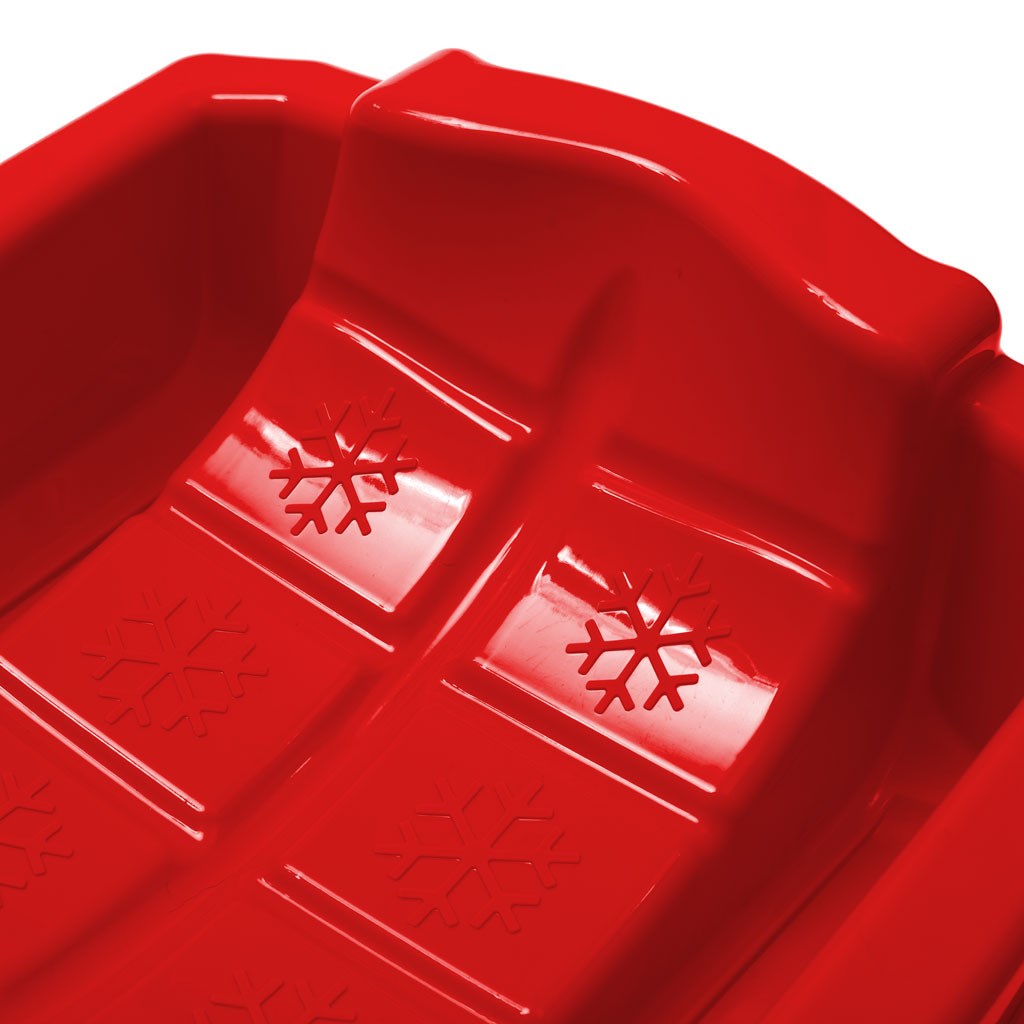 Műanyag lapos szánkó fékekkel Baby Mix KAROL piros