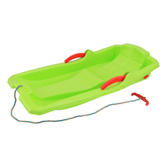 Műanyag lapos szánkó fékekkel Baby Mix KAROL zöld