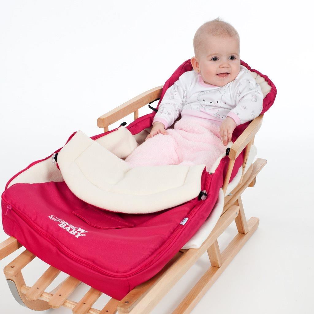 Fából készült gyermekszánkó háttámlával és zsinórral BAYO 90 cm