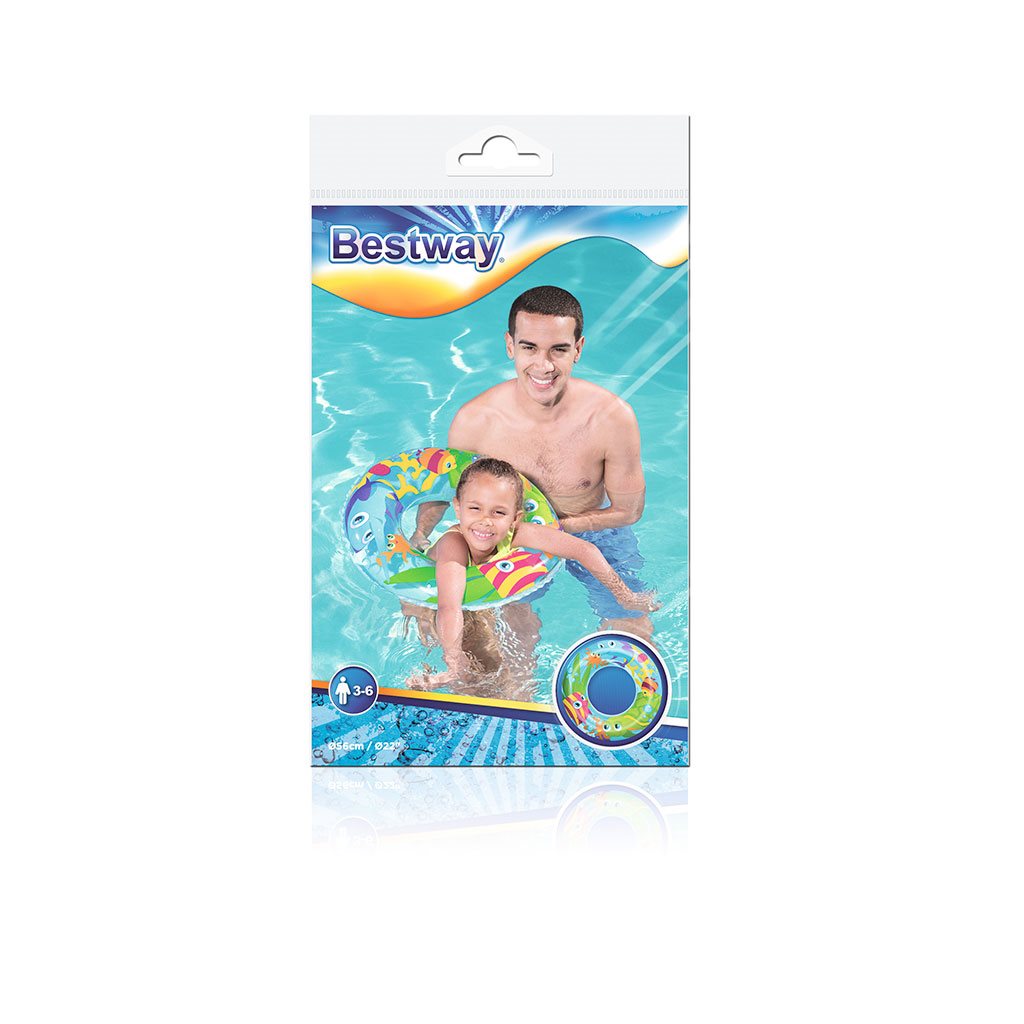 Gyermek felfújható úszógumi Bestway Halacska 56 cm
