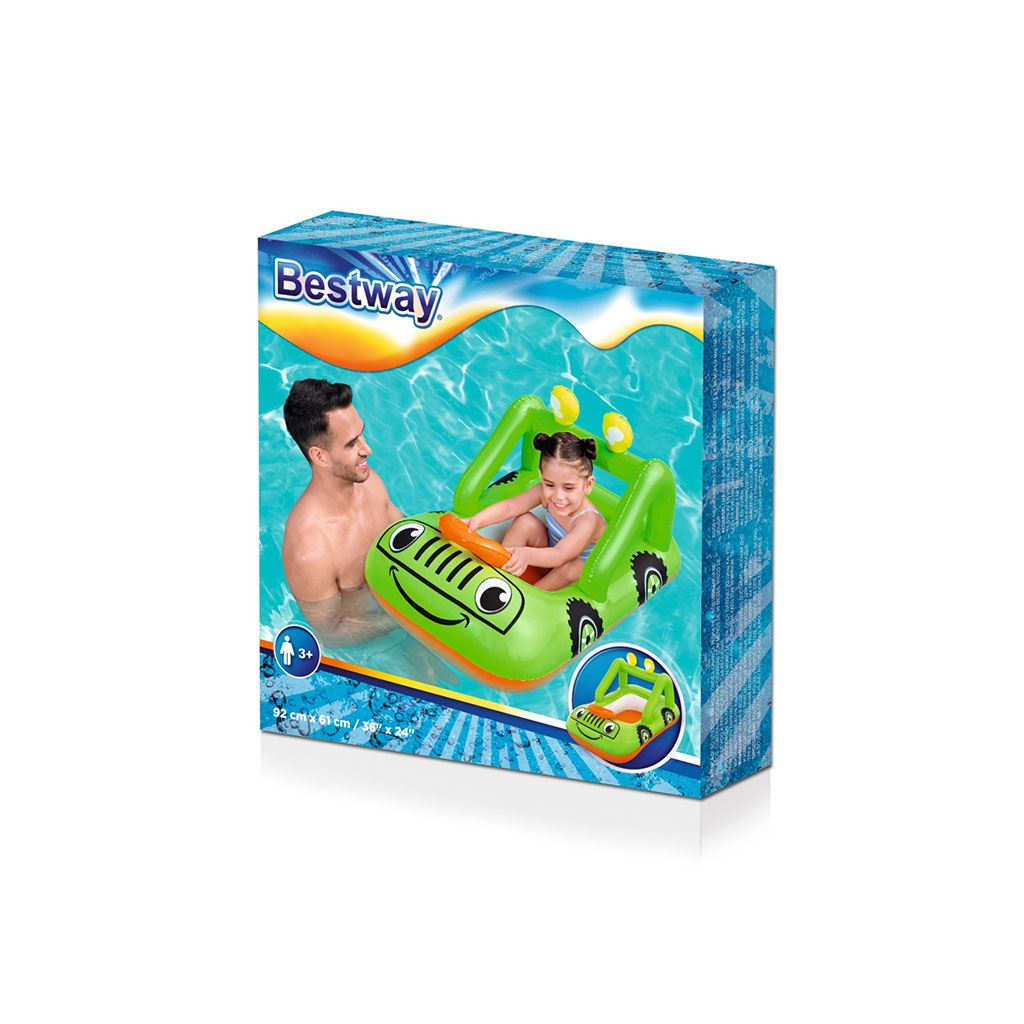 Gyermek felfújható tetővel Bestway Autó 92x61 cm
