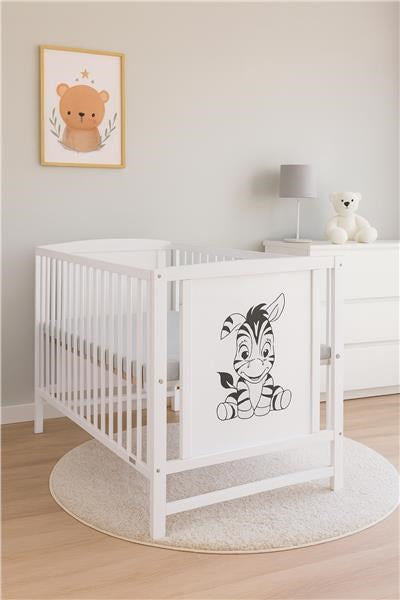 Gyerek kiságy New Baby BEA Zebra fehér