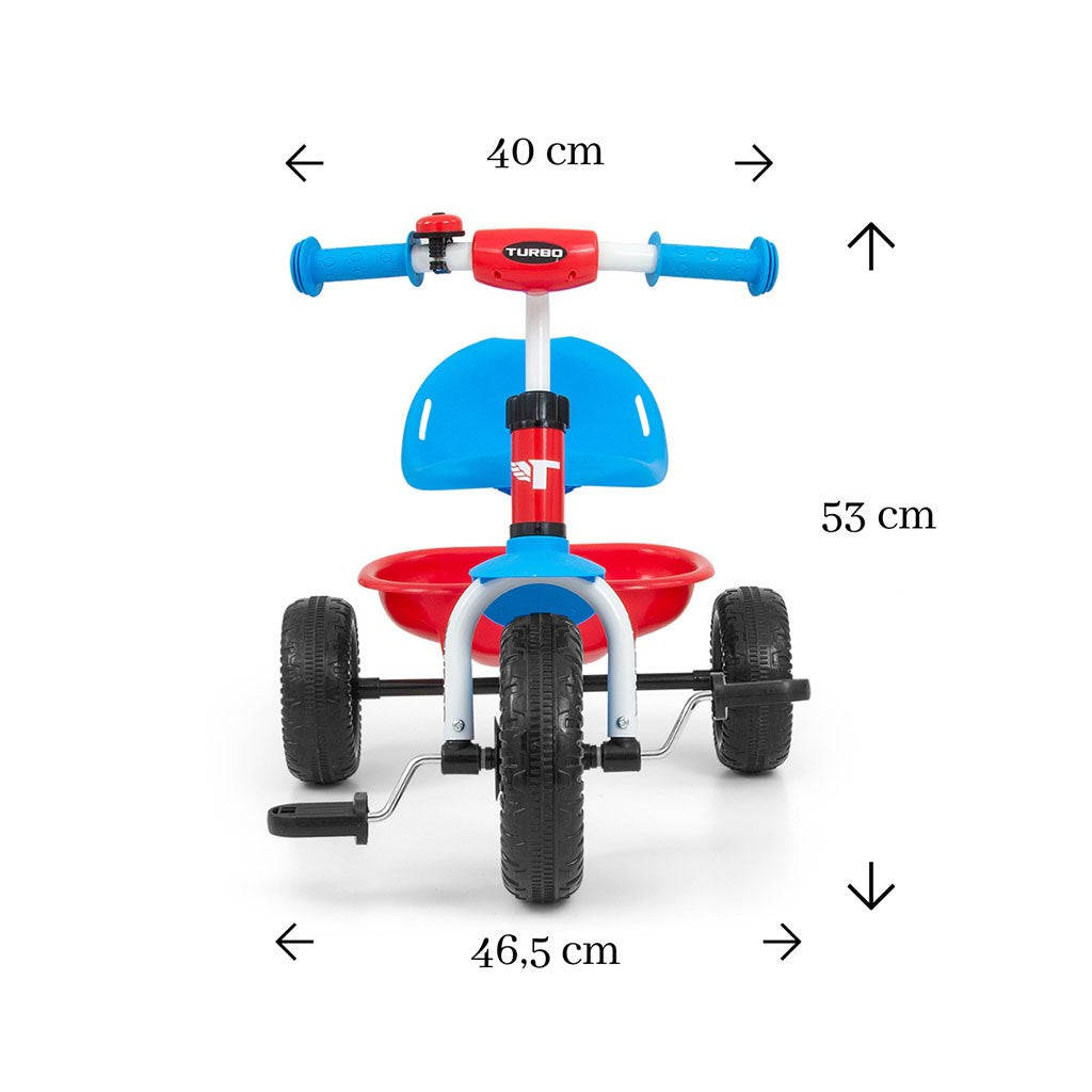 Gyerek háromkerekű bicikli Milly Mally Boby TURBO Cool Red