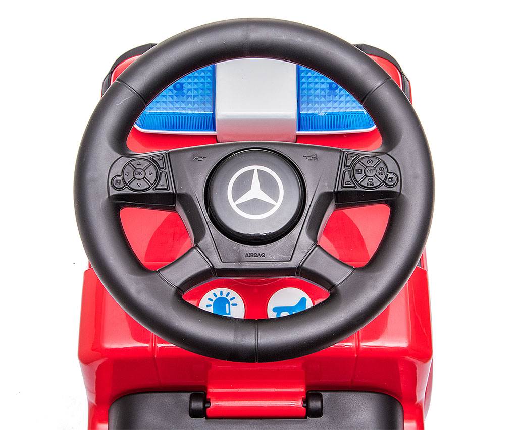 Zenélő bébitaxi Mercedes Milly Mally TŰZOLTÓAUTÓ piros