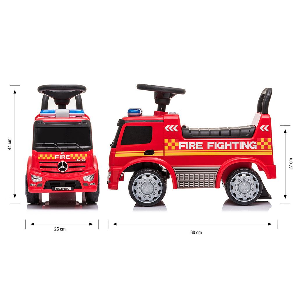 Zenélő bébitaxi Mercedes Milly Mally TŰZOLTÓAUTÓ piros