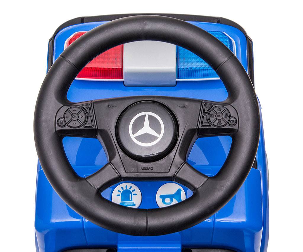 Zenélő bébitaxi Mercedes Milly Mally RENDŐRSÉG kék