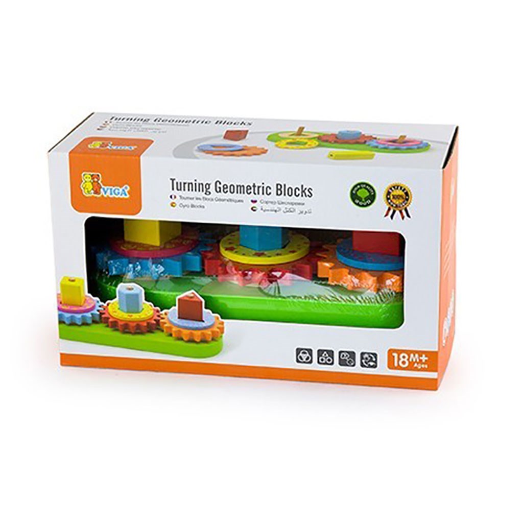 Fogaskerék és formás fa puzzle Viga