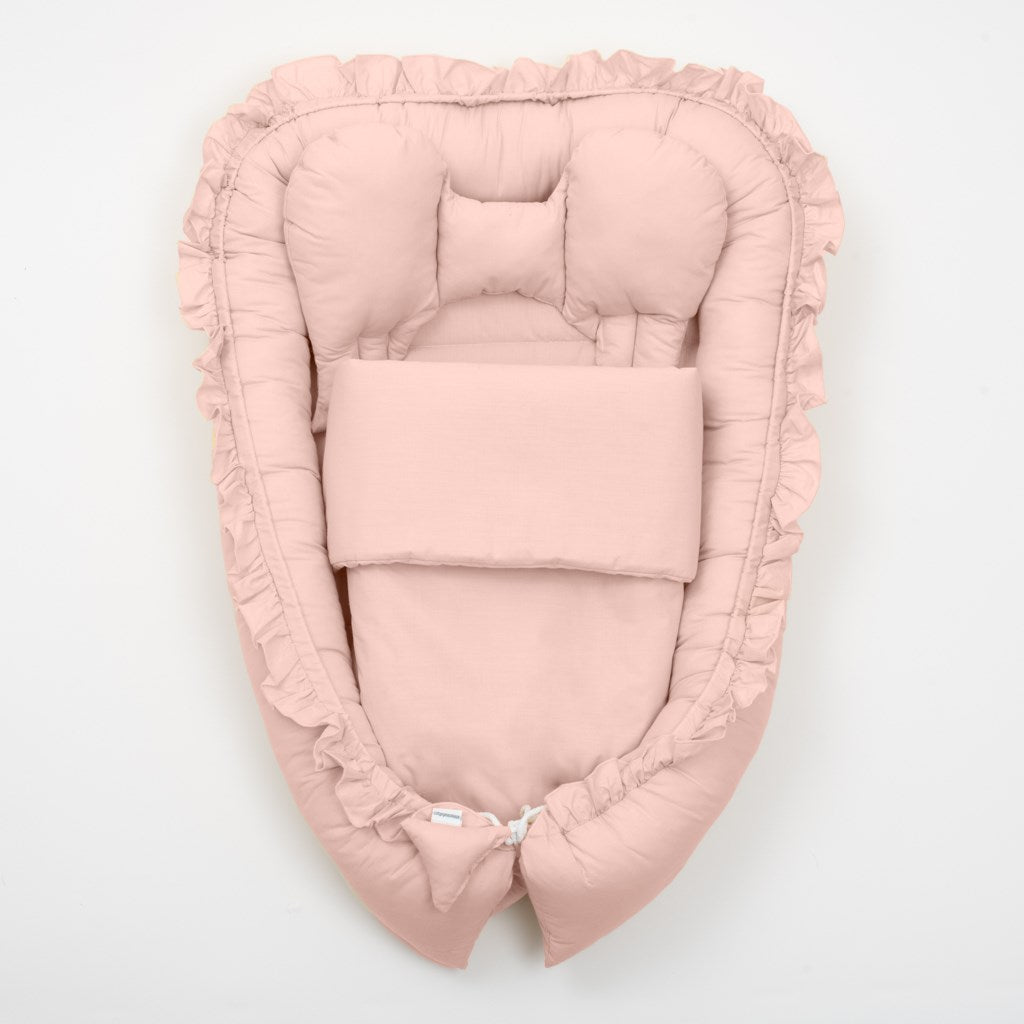 Babafészek paplannal kisbabák számára New Baby Dominika rózsaszín