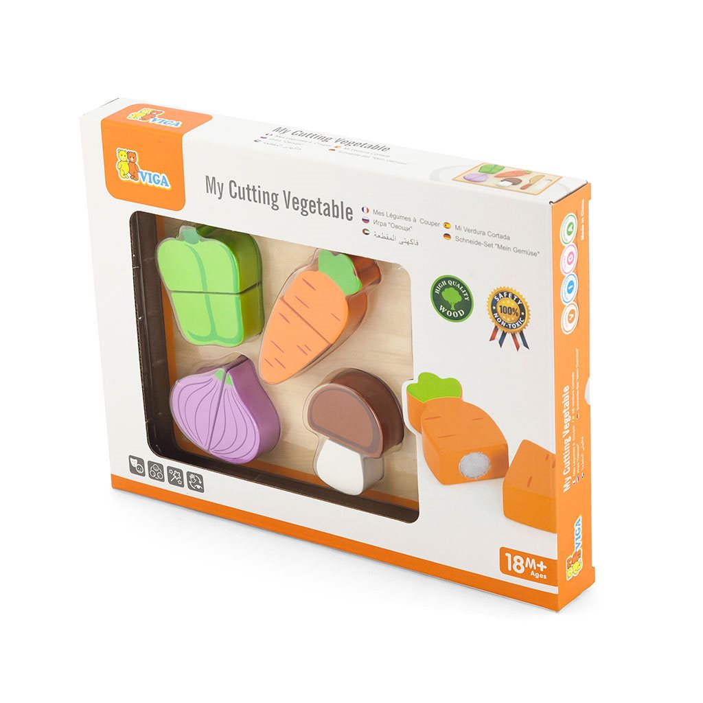 Fa szeletelő készlet Viga Zöldségek