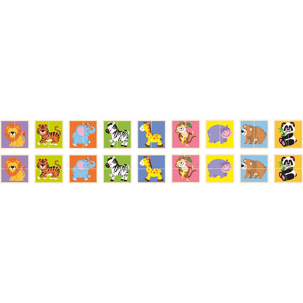 Fa kirakó játék állatokkal, 36 darab Viga