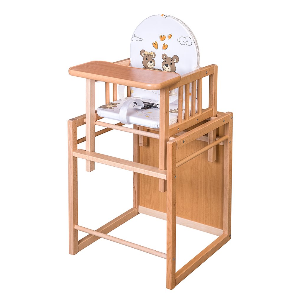 Újszülött szűkítő betét a New Baby Victory etetőszékre fehér maci és szívecske