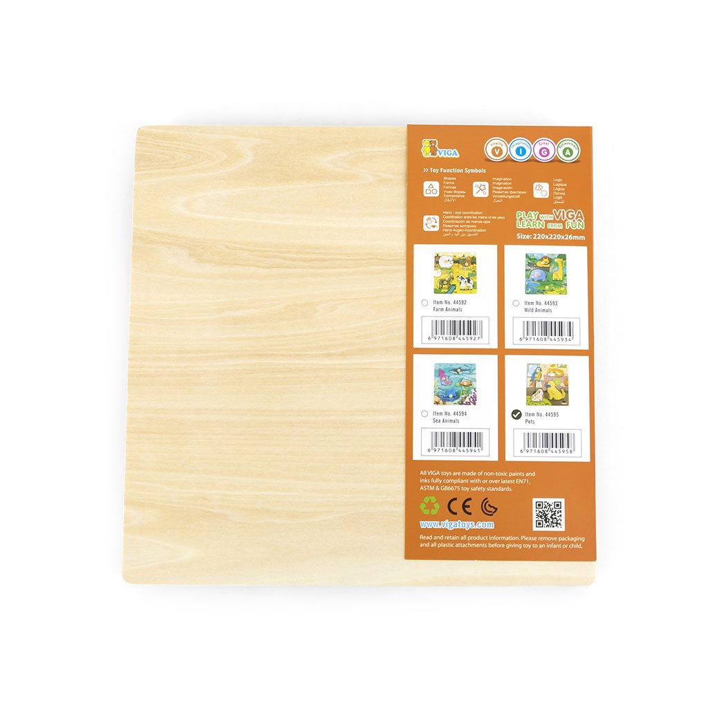 Gyermek fa puzzle Viga Háziállatok 4 db